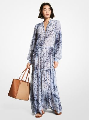 Wave Print Georgette Caftan