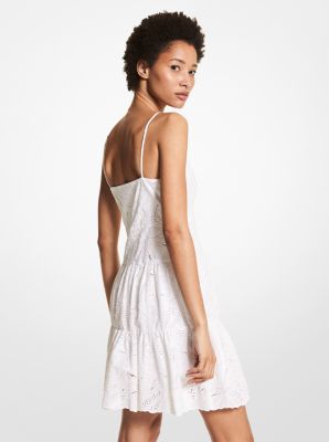 Palm Eyelet Cotton Slip Dress Michael Kors Canada