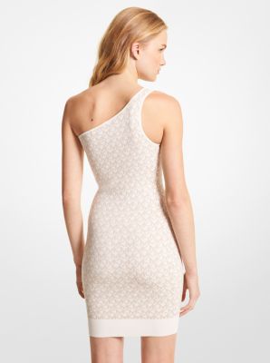 Einschultriges Tanktopkleid aus Jacquard mit Logomuster image number 1