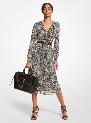 Zebra Georgette Midi Dress | Michael Kors