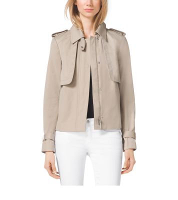Cropped Sateen Trench