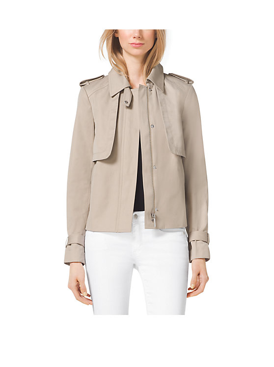 Cropped Sateen Trench image number 0