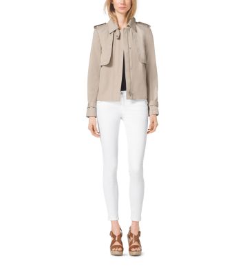 Cropped Sateen Trench
