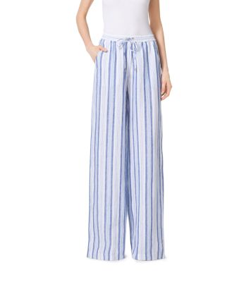Striped Linen Wide-Leg Pants | Michael Kors [US]