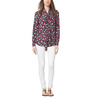 Michael kors sale paisley crepe blouse