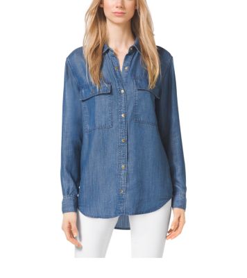 Introducir 35+ imagen michael kors chambray shirt