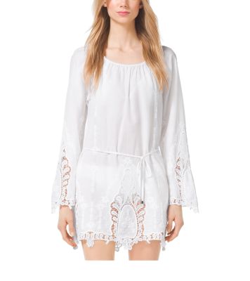 Embroidered Cotton-Voil&eacute; Tunic