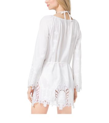 Embroidered Cotton-Voil&eacute; Tunic