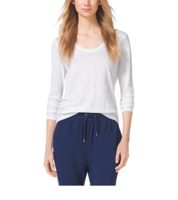 Scoop-Neck Linen Top