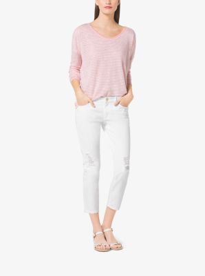 Distressed Cropped Jeans