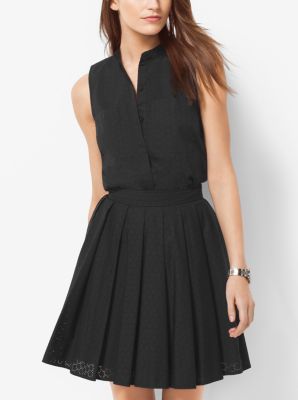 Laser-Cut Cotton-Poplin Top