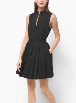 Pleated Cotton-Poplin Skirt