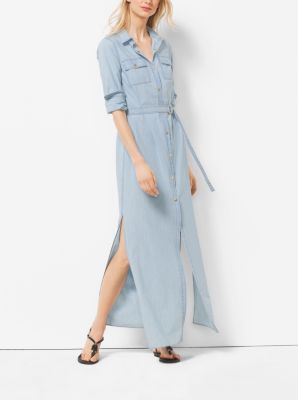 Chambray Maxi Shirtdress Michael Kors Canada