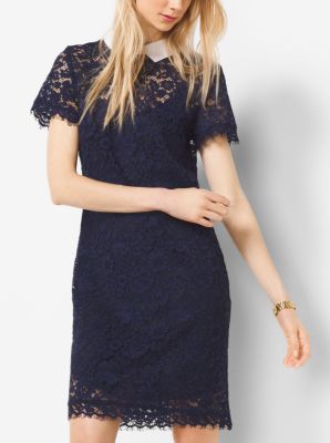 Michael kors navy lace dress discount