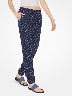 IetpShops, Michael Michael Kors Printed floral trousers, ANNEKE DRAW  WAIST PANTS