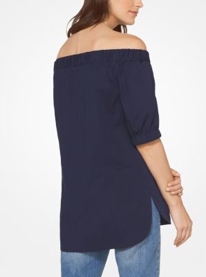 Stretch-Cotton Off-The-Shoulder Top