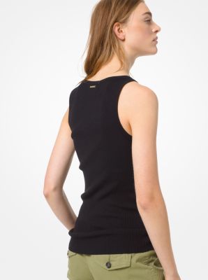 Ribbed Stretch-Viscose Tank Top