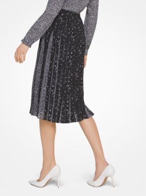 Jupe pliss&eacute;e &agrave; motifs floraux
