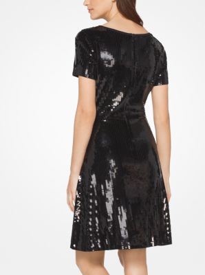 Sequined Fit-and-Flare Dress