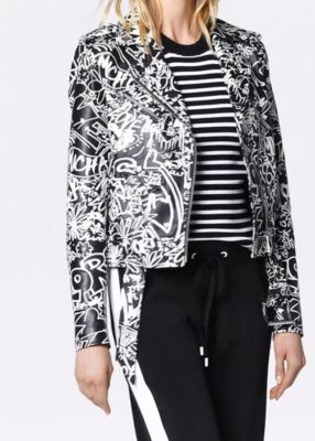 michael kors graffiti leather jacket