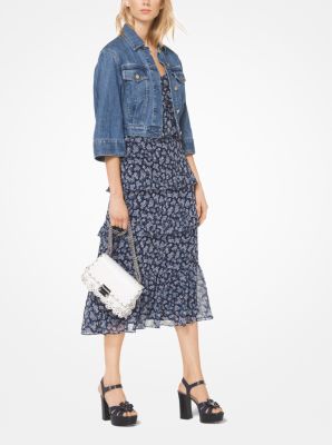 Denim Cropped Bell-Sleeve Jacket