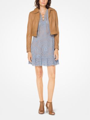 michael kors cropped leather jacket