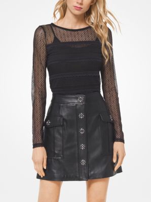 Leather Cargo Skirt