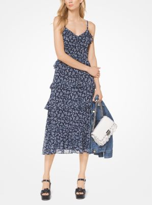 michael kors blue floral dress