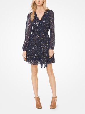 michael kors floral chiffon dress