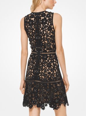 Embellished Floral Suede Dress