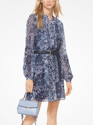 michael michael kors floral chiffon shirtdress