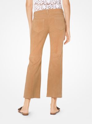 Izzy Suede Cropped Flared Pants