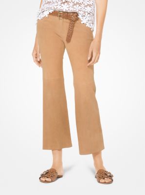 Izzy Suede Cropped Flared Pants