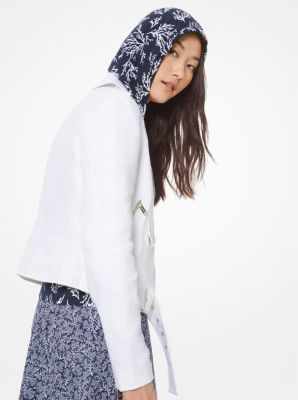 Chaqueta de lino tipo motociclista