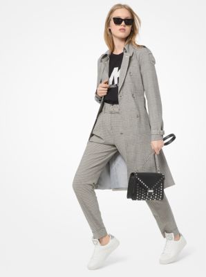 Glen plaid shop trench coat