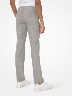 Pantalones de lana elastizada con estampado pr&iacute;ncipe de Gales