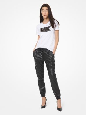 Actualizar 36+ imagen michael kors faux leather joggers