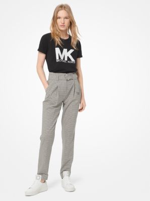 Trousers, Stretch Cigarette Belted Trousers