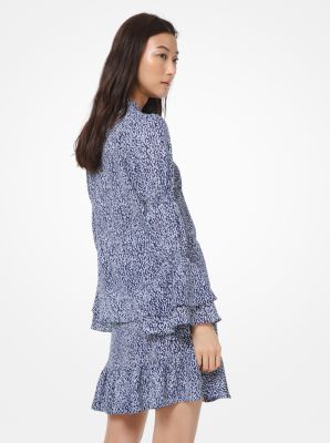 Blouse en cr&ecirc;pe &agrave; motif ikat miniature