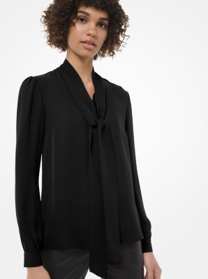 michael kors tie neck blouse