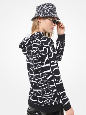 Newsprint Logo Cotton-Terry Hoodie