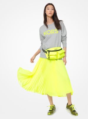 Neon Logo Print Cotton-Terry Sweatshirt