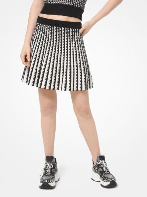 Michael kors black and white striped skirt sale