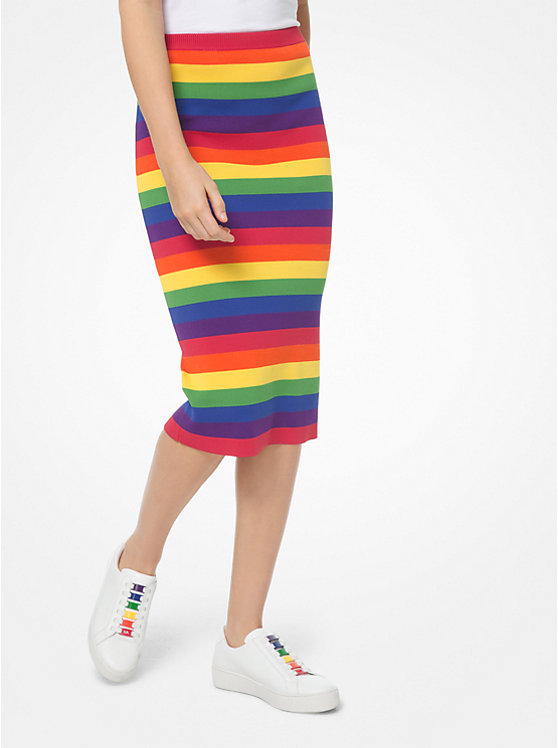 Rainbow Stretch-Viscose Pencil Skirt image number 0