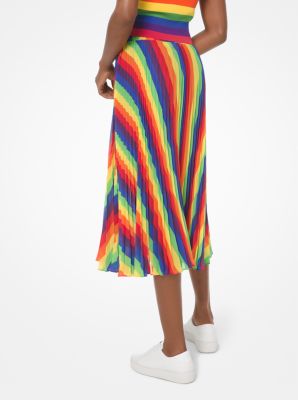 Rainbow Georgette Pleated Skirt 