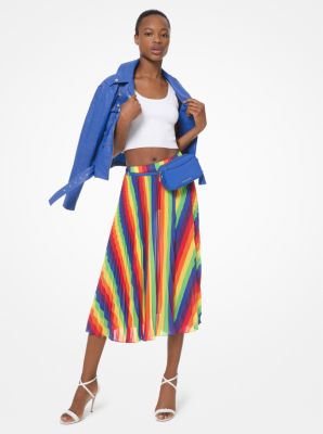 Pleated on sale skirt rainbow