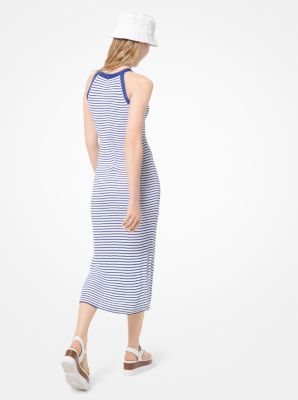 Striped Viscose Halter Dress