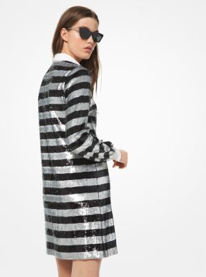 Stripe Sequined Rugby Dress