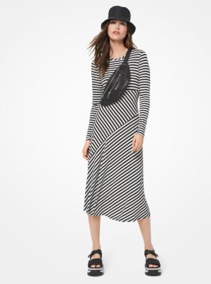 Striped Matte-Jersey Dress