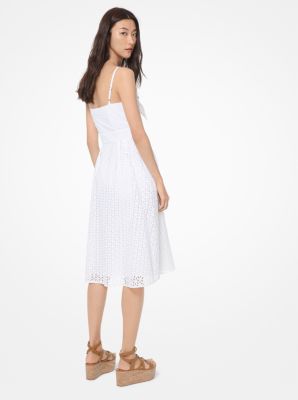 Floral Eyelet Knotted Cutout Dress image number 1